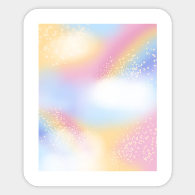 Y2K Pastel Rainbow Skies with Sparkling Stars Sticker by KathrinLegg